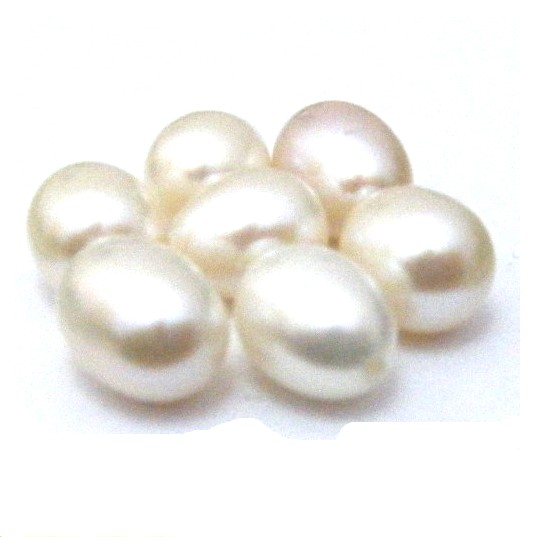 White 7-7.5mm Half Drilled Drop Single Pearls